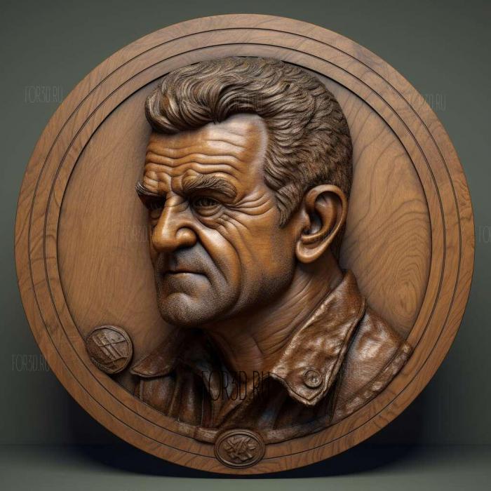 Mel Gibson 2 stl model for CNC